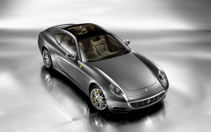 Широкоформатные обои Вид сверху Ferrari 612 Scaglietti, Вид сверху Феррари Скаглетти (Ferrari 612 Scaglietti)