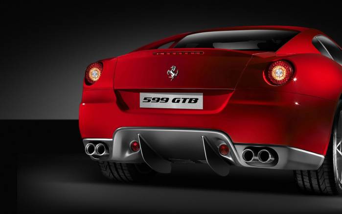 Широкоформатные обои Выхлопная труба Ferrari 599, Выхлопная труба Феррари 599 (Ferrari 599)