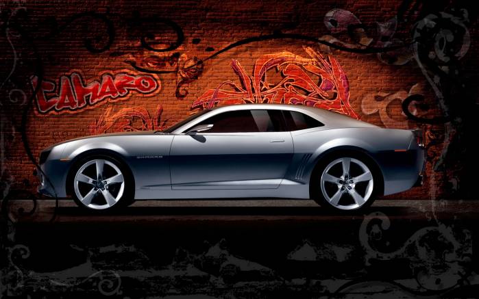 Широкоформатные обои Камаро концепт, Camaro Concept вид сбоку (Камаро концепт)