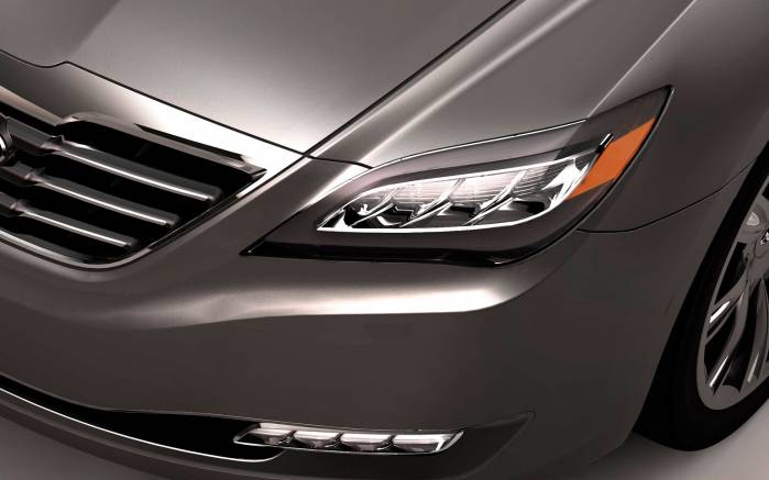 Широкоформатные обои Бампер Hyundai Genesis Concept, Передняя фара Хундай Дженезис Концепт (Hyundai Genesis Concept)