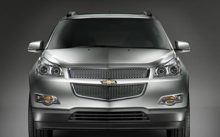 Широкоформатные обои Вид спереди Chevrolet Traverse 2009, Вид спереди Шевроле Траверс (Chevrolet Traverse 2009)