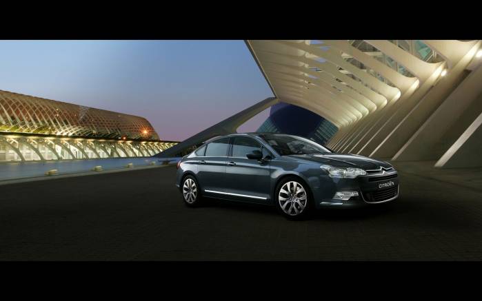 Широкоформатные обои Черный Citroen C5 2008, Черный Ситроен (Citroen C5 2008)