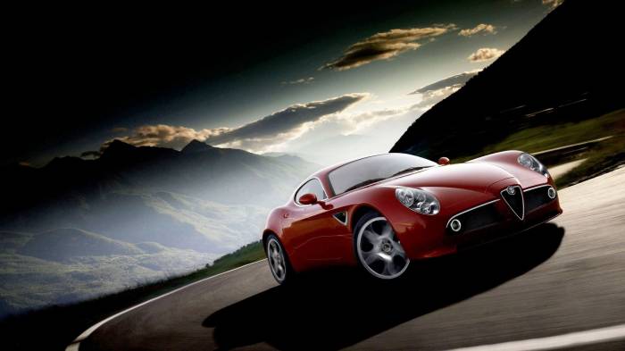 Широкоформатные обои Аlfa romeo 8c front, Вид спереди