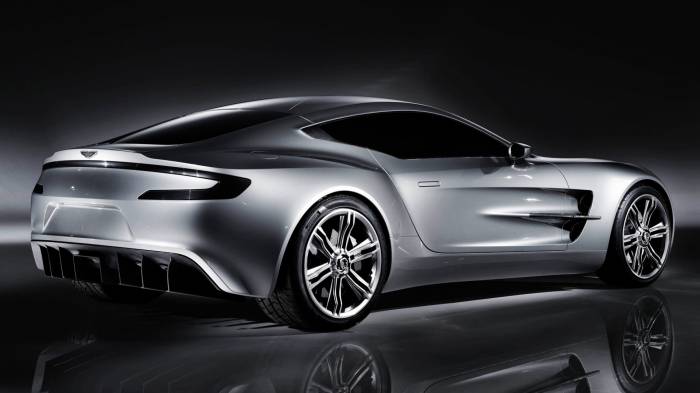 Широкоформатные обои Aston Martin one rear, Боковая часть Aston Martin one rear