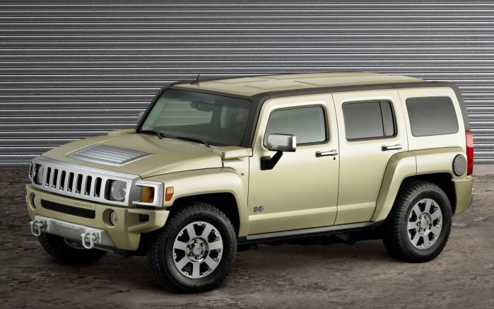 Широкоформатные обои Золотистый Hummer H3, Золотистый Хаммер (Hummer H3)
