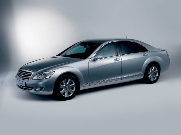 Широкоформатные обои Mercedes Guard, Мерседес S600 гард вид сбоку (Mercedes S600 Guard)