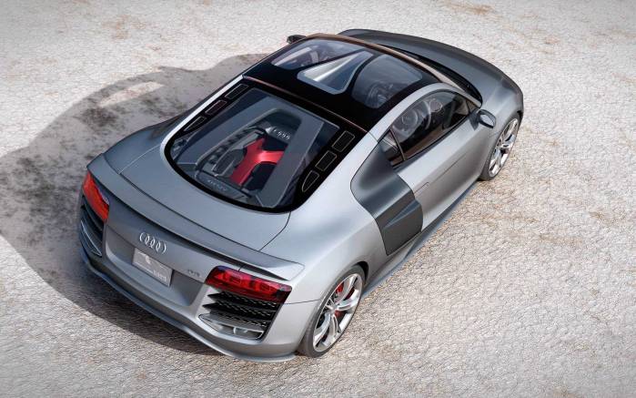 Широкоформатные обои Вид сверху Audi R8 V12 TDI, Вид сверху Ауди (Audi R8 V12 TDI)