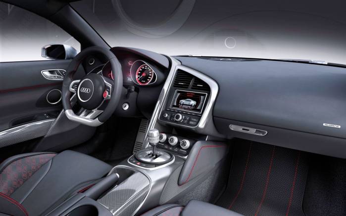 Широкоформатные обои Интерьер Audi R8 V12 TDI, Интерьер Ауди (Audi R8 V12 TDI)