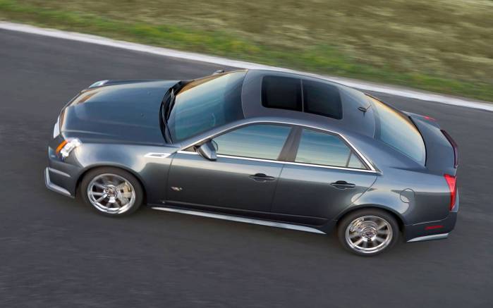 Широкоформатные обои Вид сверху Cadillac CTS 2009, Вид сверху Кадиллак (Cadillac CTS 2009)