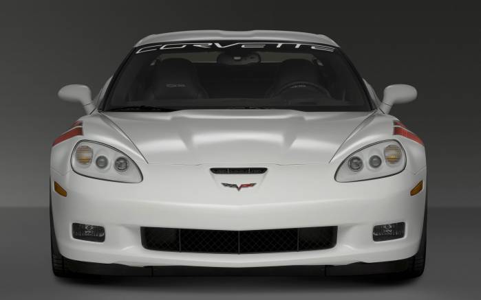Широкоформатные обои Вид спереди Chevrolet Corvette C6 Z06 Ron Fellows, Вид спереди Шевроле Корвет Рон Фелловс (Chevrolet Corvette C6 Z06 Ron Fellows)