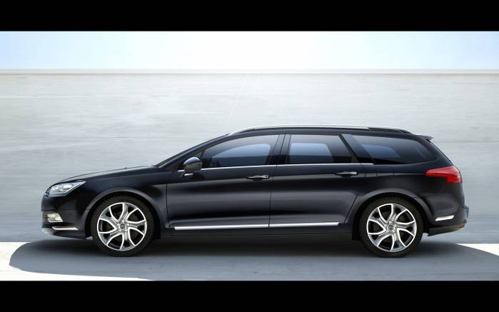 Широкоформатные обои Вид сбоку Citroen C5 2008, Вид сбоку Ситроен (Citroen C5 2008)