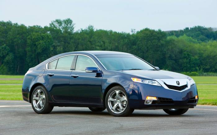 Широкоформатные обои Acura TL 2009 синяя, Синяя Акура (Acura TL 2009)
