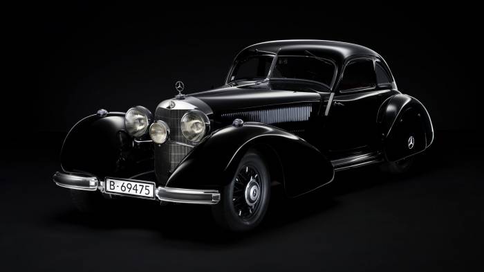 Широкоформатные обои Mercedes benz 540k, Черный граф