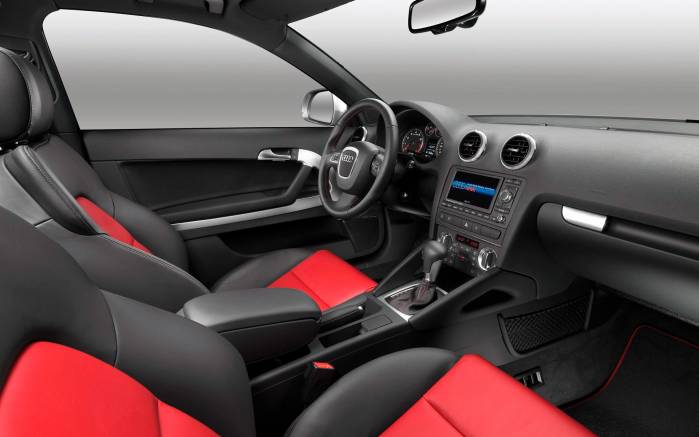 Широкоформатные обои Audi A3 2009 интерьер, Интерьер Ауди А3 (Audi A3 2009 interior)