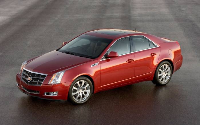 Широкоформатные обои Красный Cadillac CTS 2008, Красный Кадиллак (Cadillac CTS 2008)