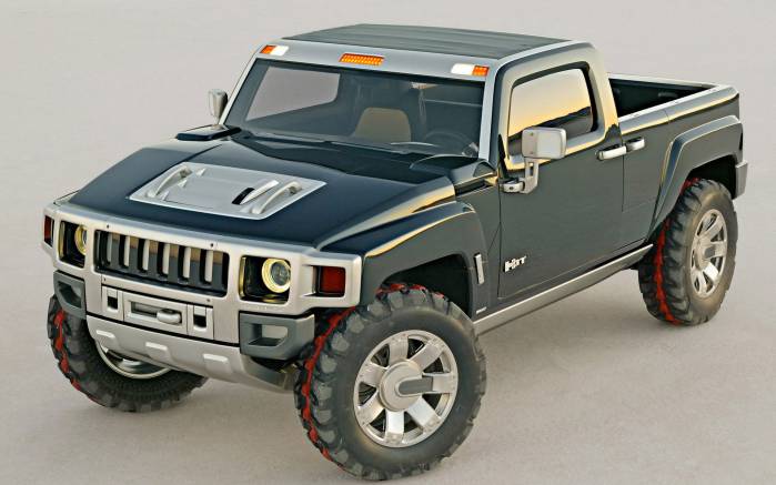 Широкоформатные обои Вид слева Hummer H3T, Вид слева Хаммер (Hummer H3T)