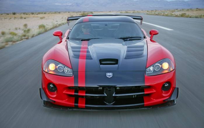 Широкоформатные обои Вид спереди Dodge Viper STR10 ACR 2008, Вид спереди Додж Вайпер (Dodge Viper STR10 ACR 2008)