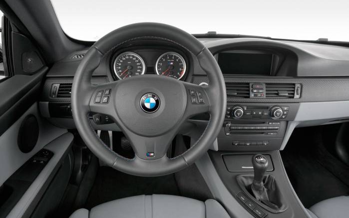 Широкоформатные обои Салон BMW M3 Coupe 2008, Салон купэ БМВ М3 (BMW M3 Coupe 2008)