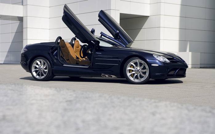 Широкоформатные обои Mercedes McLaren SLR Roadster, Мерседес МакЛорен Родстер (Mercedes McLaren SLR Roadster)