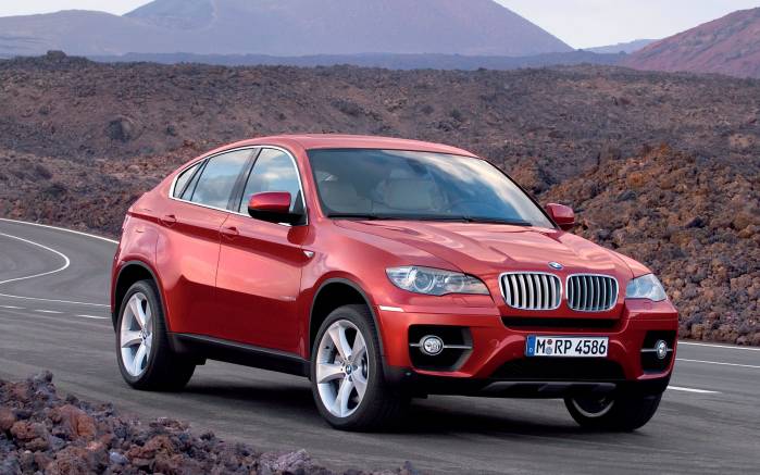 Широкоформатные обои Красный BMW X6, Красный БМВ (BMW X6)