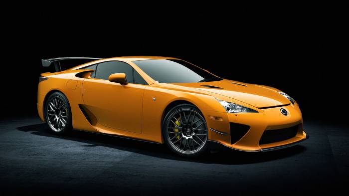 Широкоформатные обои Yellow Lexus LFA, Красивый зверь