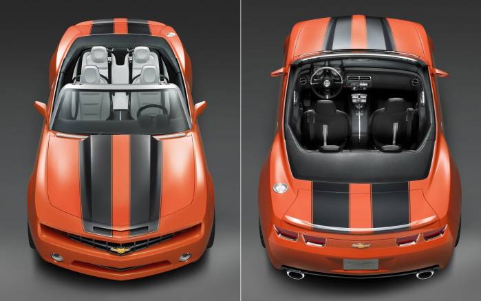 Широкоформатные обои Вид сверху Chevrolet Camaro Convertible, Вид сверху Шевроле Камаро Конвертебл (Chevrolet Camaro Convertible)
