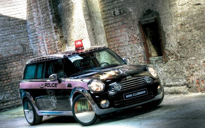 Широкоформатные обои Полицейский Mini, Полицейский Мини Клабмен (Mini Clubman)