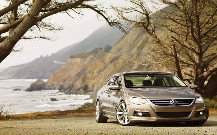 Широкоформатные обои Volkswagen CC Gold Coast, Фольксваген (Volkswagen CC Gold Coast)