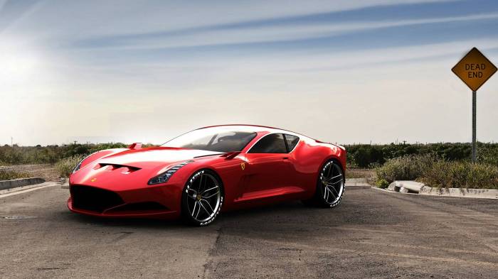 Широкоформатные обои Ferrari 612 gto red, Dead End