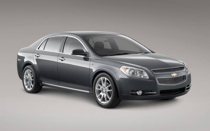 Широкоформатные обои Серый Chevrolet Malibu 2008, Серый Шевроле Малибу (Chevrolet Malibu 2008)