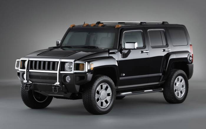Широкоформатные обои Черный Hummer H3, Черный Хаммер (Hummer H3)