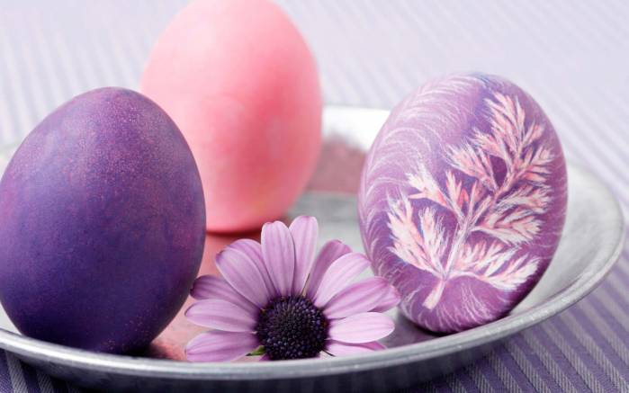 Широкоформатные обои Пурпурные яйца, Фиолетово-розовые яйца