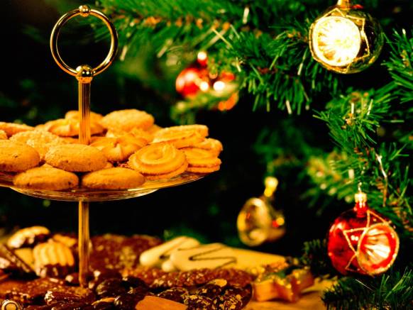 Широкоформатные обои Печенье на подносе, Рождественское печенье на подносе