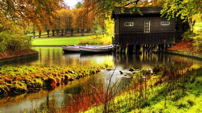 Широкоформатные обои Дом на озере, Уютное место