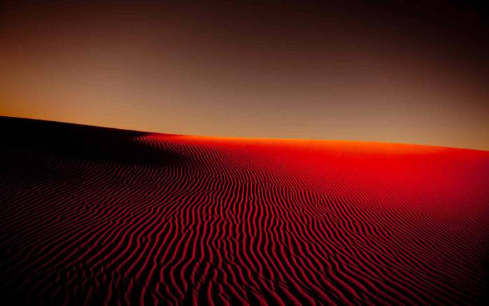Широкоформатные обои Красный песок, Красный песок заката