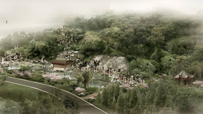 Широкоформатные обои Лес на склоне Широкоформатные обои Лес на склоне, Деревья разрослись по всему склону