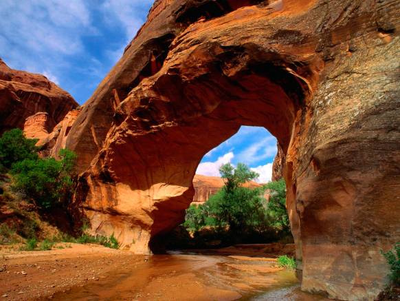 Широкоформатные обои Каменная арка, Красно-бурая каменная арка