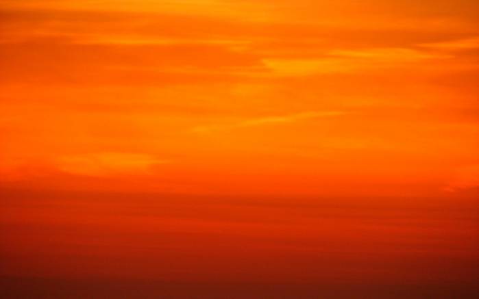 Широкоформатные обои Великолепный закат, Закат в оранжевых тонах