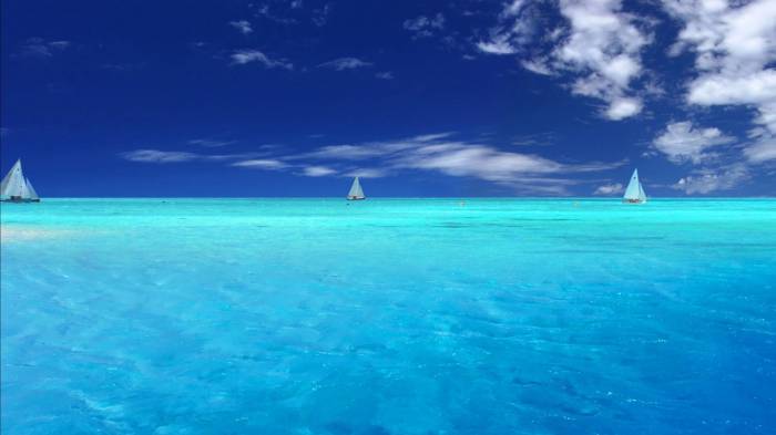 Широкоформатные обои Голубой рай, Райский океан