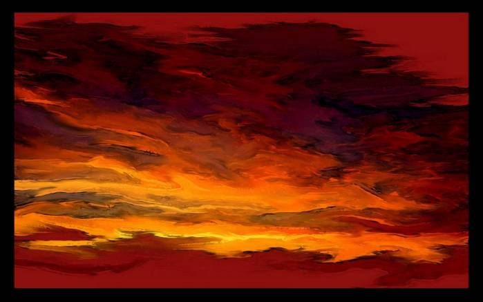 Широкоформатные обои Абстрактный закат, Красный абстрактный закат