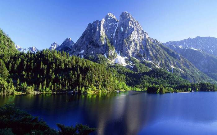 Широкоформатные обои Горное озеро, Красивейшее горное озеро