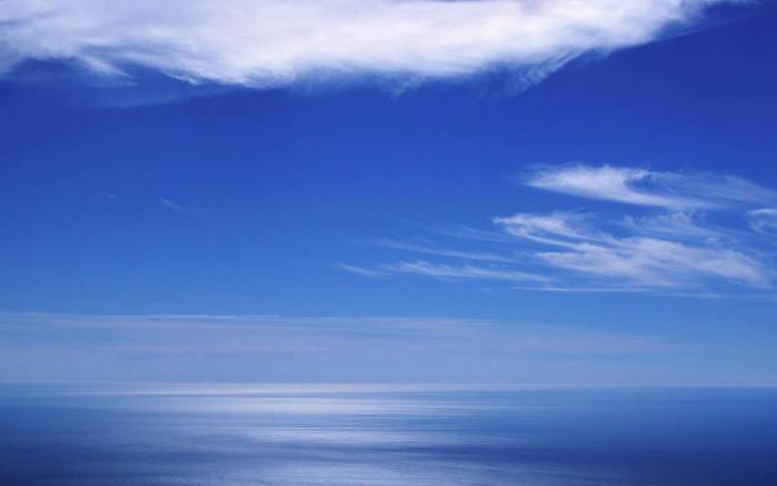 Широкоформатные обои Морской горизонт, Голубой морской горизонт