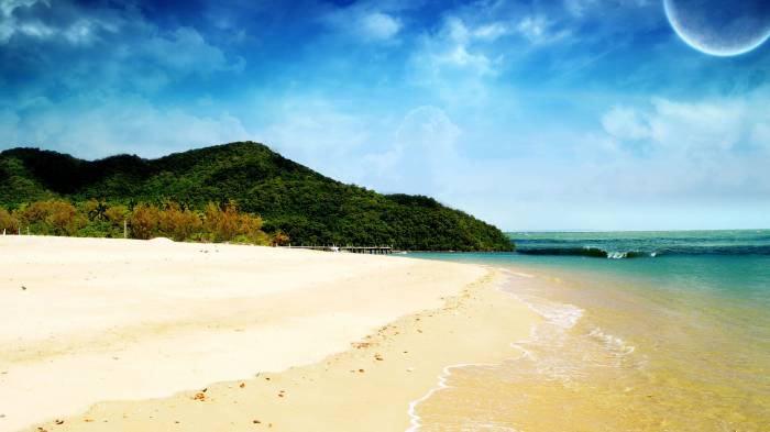 Широкоформатные обои Великолепный остров, Фантастический пляж