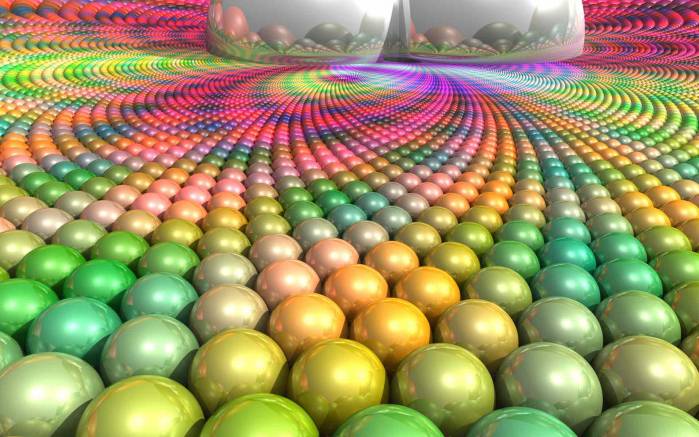 Широкоформатные обои Красочные шары, Красочные шары создали плоскость