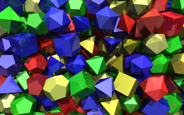 Широкоформатные обои Многоугольники, Объемные многоугольники объединены