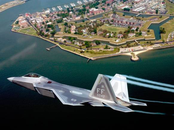 Широкоформатные обои F22 Raptor, Истребитель F22 Raptor