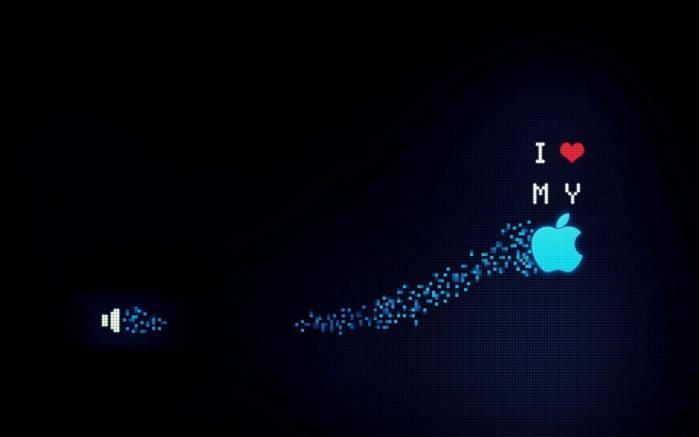 Широкоформатные обои Люблю свой Эппл, Люблю свой Эппл (I love my Apple)