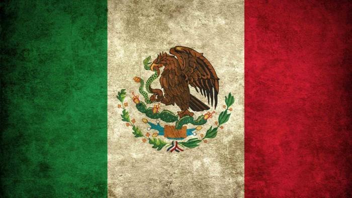Широкоформатные обои Флаг Мексики, Флаг в стиле гранж