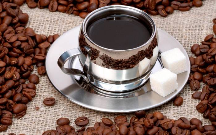 Широкоформатные обои Чашечка кофе, Кофе и кофейные зерна