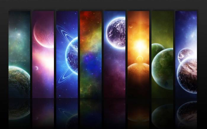 Широкоформатные обои Восемь планет, Спектр восьми планет